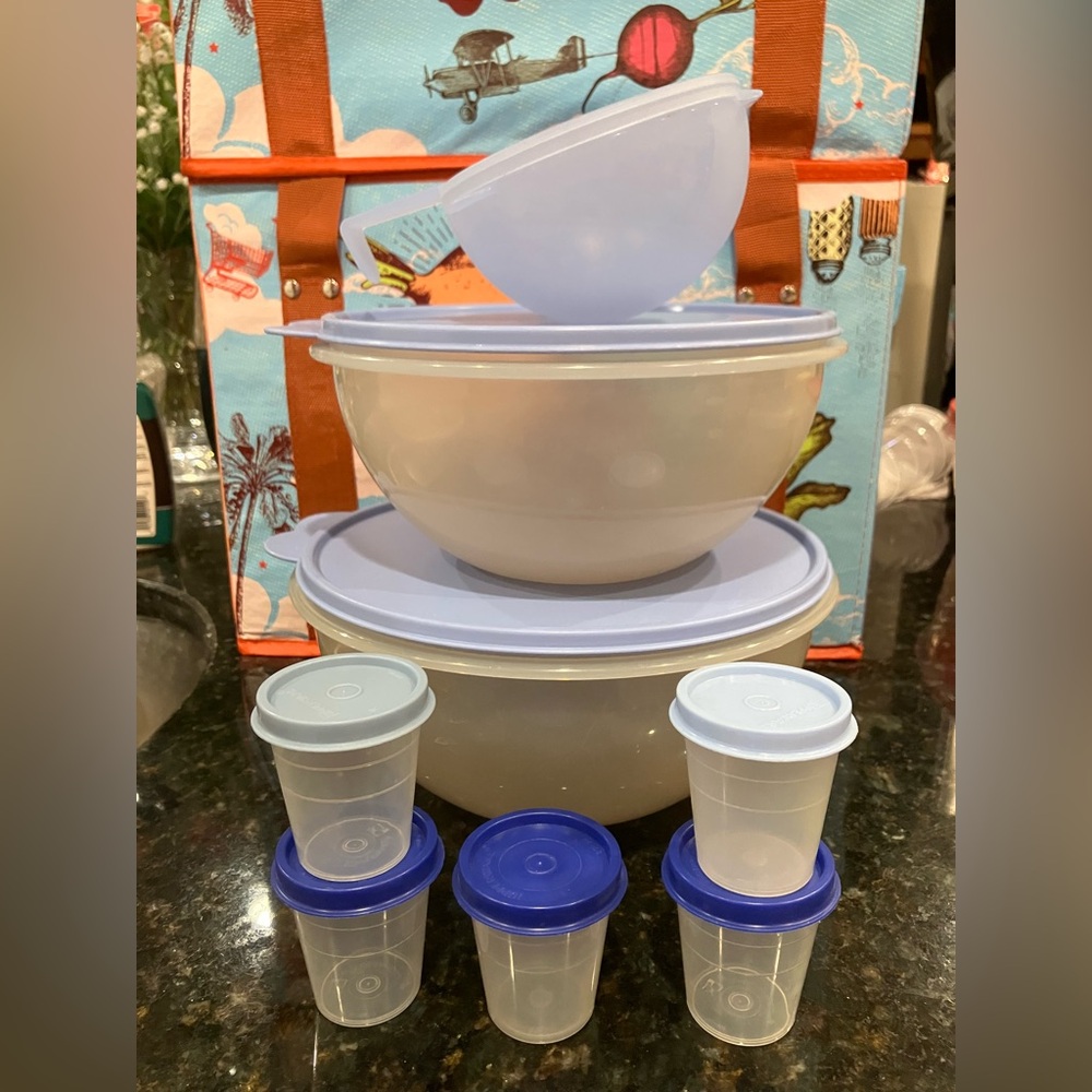 Tupperware Storage Containers with Condiment Containers 8 piece